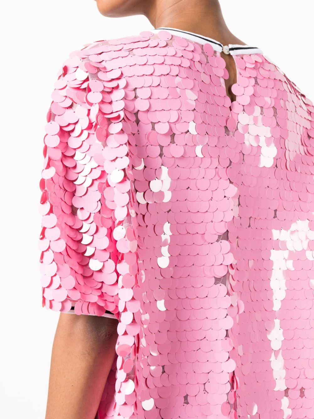 Pink sequin tshirt hot sale dress