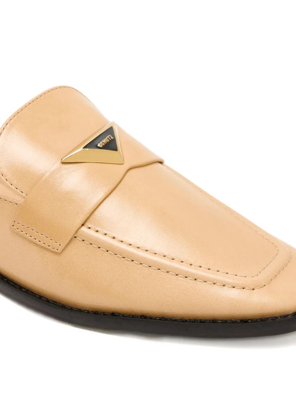 SCHUTZ SHOES Triangle-Plaque Loafers in White | Lyst display picture 3