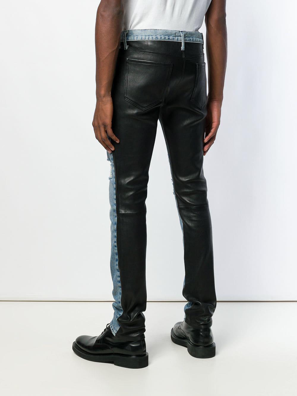 RTA Denim Contrast Material Jeans in Blue for Men - Lyst