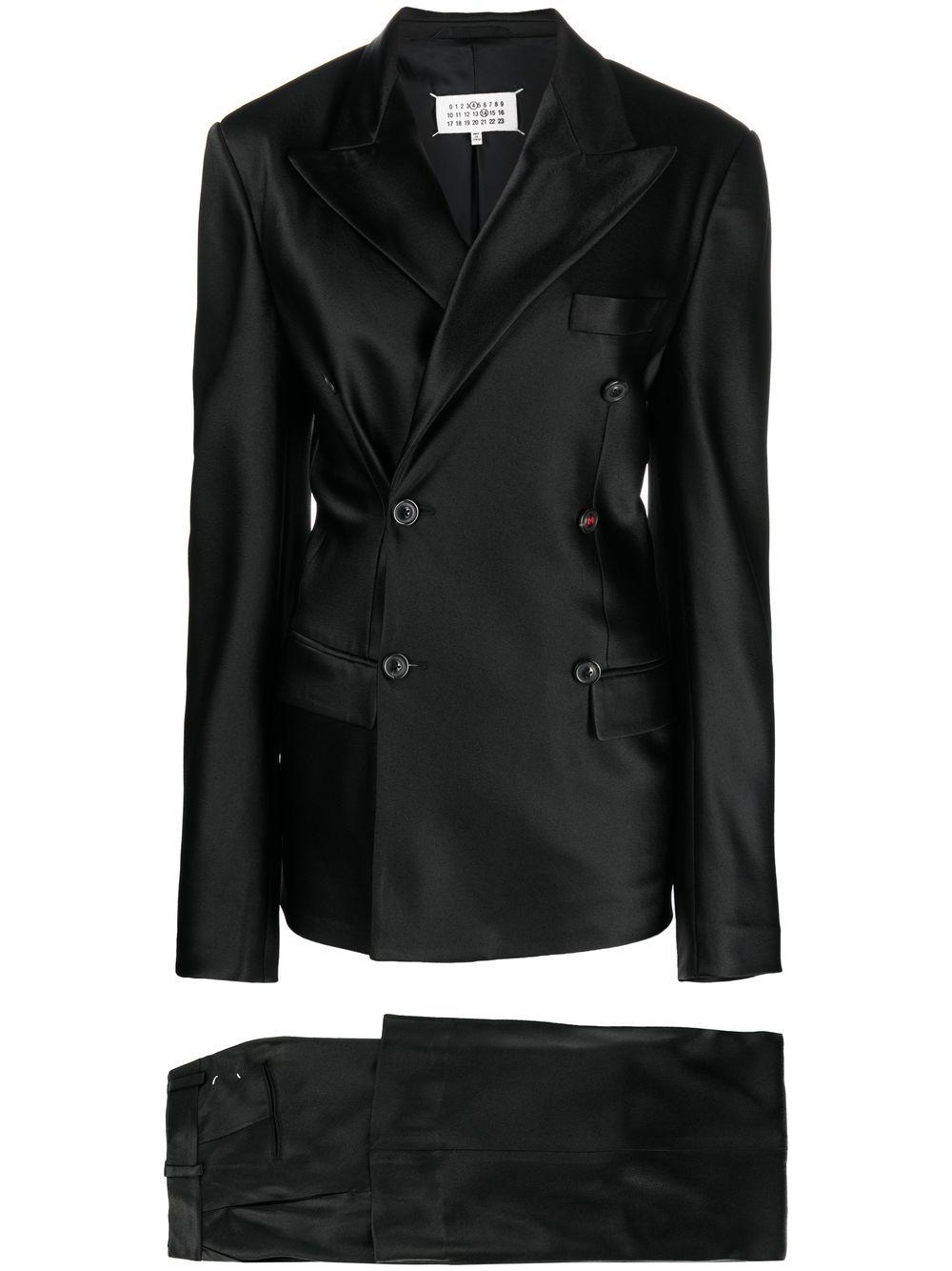 Maison Margiela Silk Double-breasted Fastening Suit in Black | Lyst