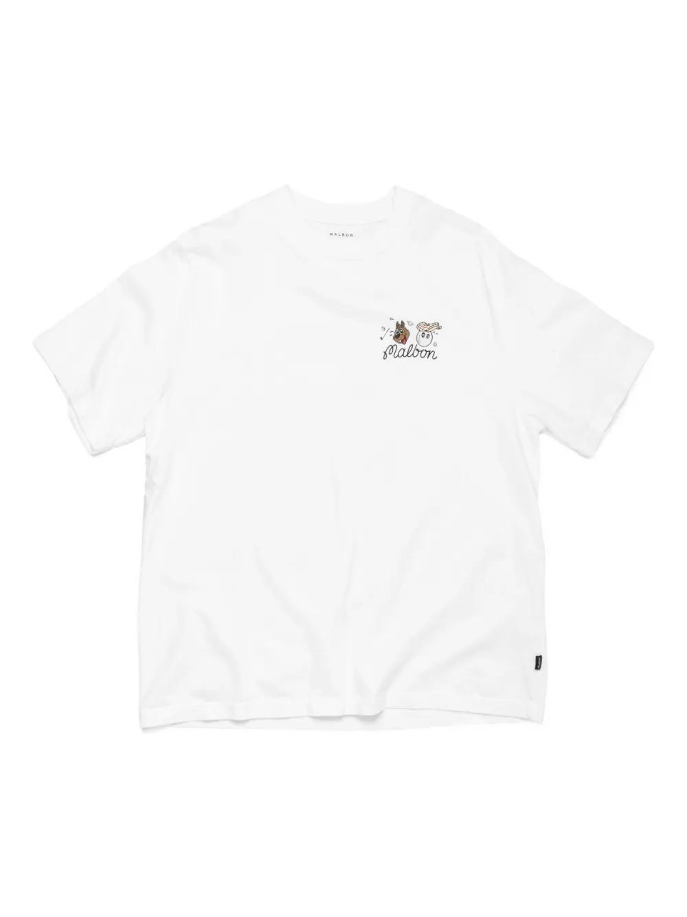 Tシャツ・カットソー Malbon Golf Malbon Script Uni Round T-Shirt OFF WHITE M5123P Malbon Golf T-Shirt - Baldwin Buckets Knockout Tee - White SS24