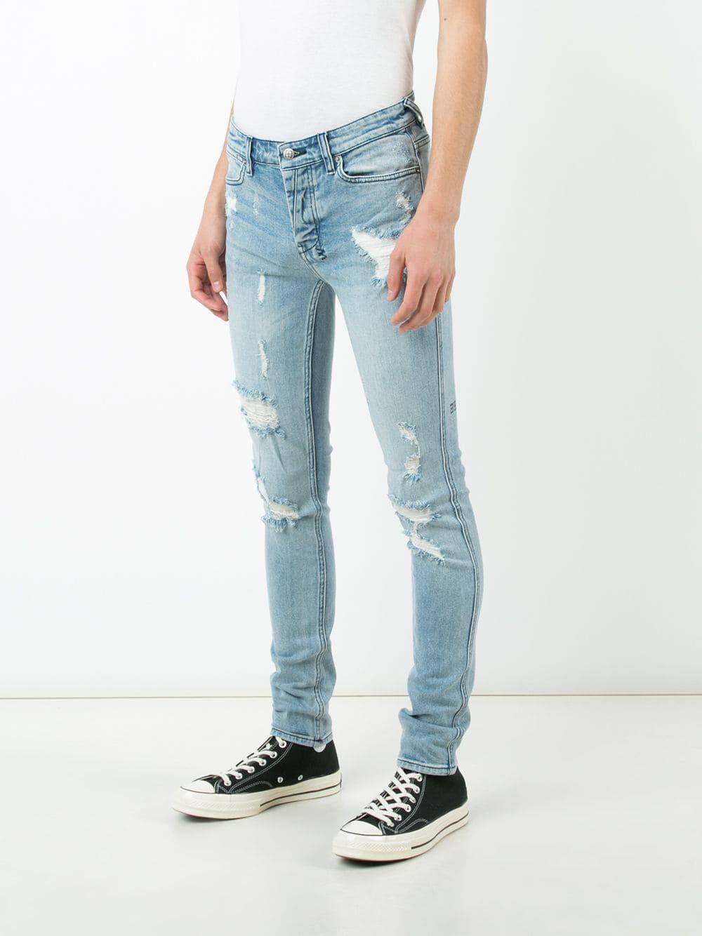 Ksubi Denim Distressed Skinny Jeans in Blue for Men Lyst