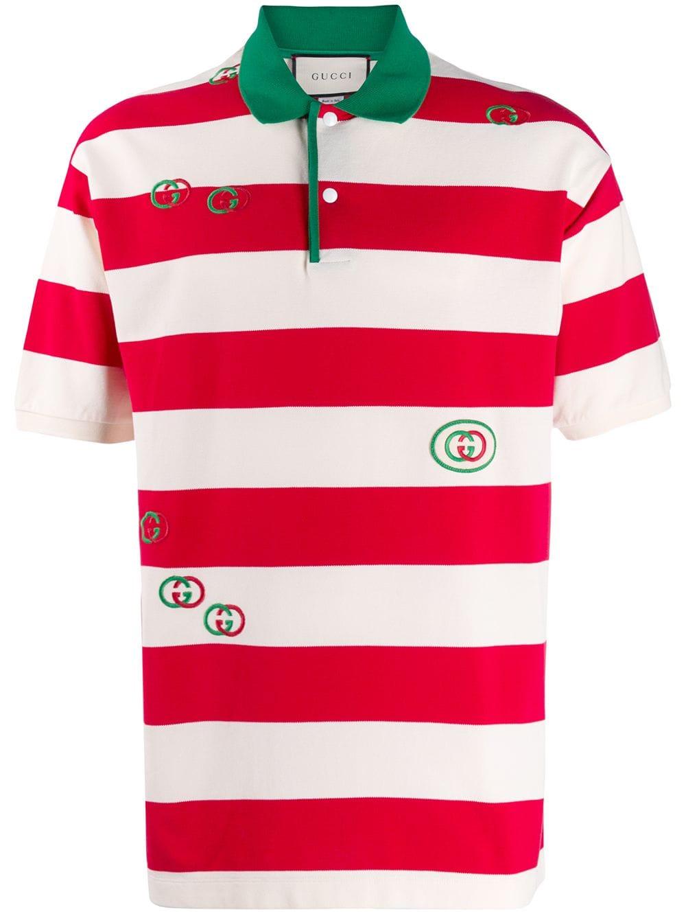 Gucci Cotton Striped Polo Shirt in Red for Men - Save 43% - Lyst