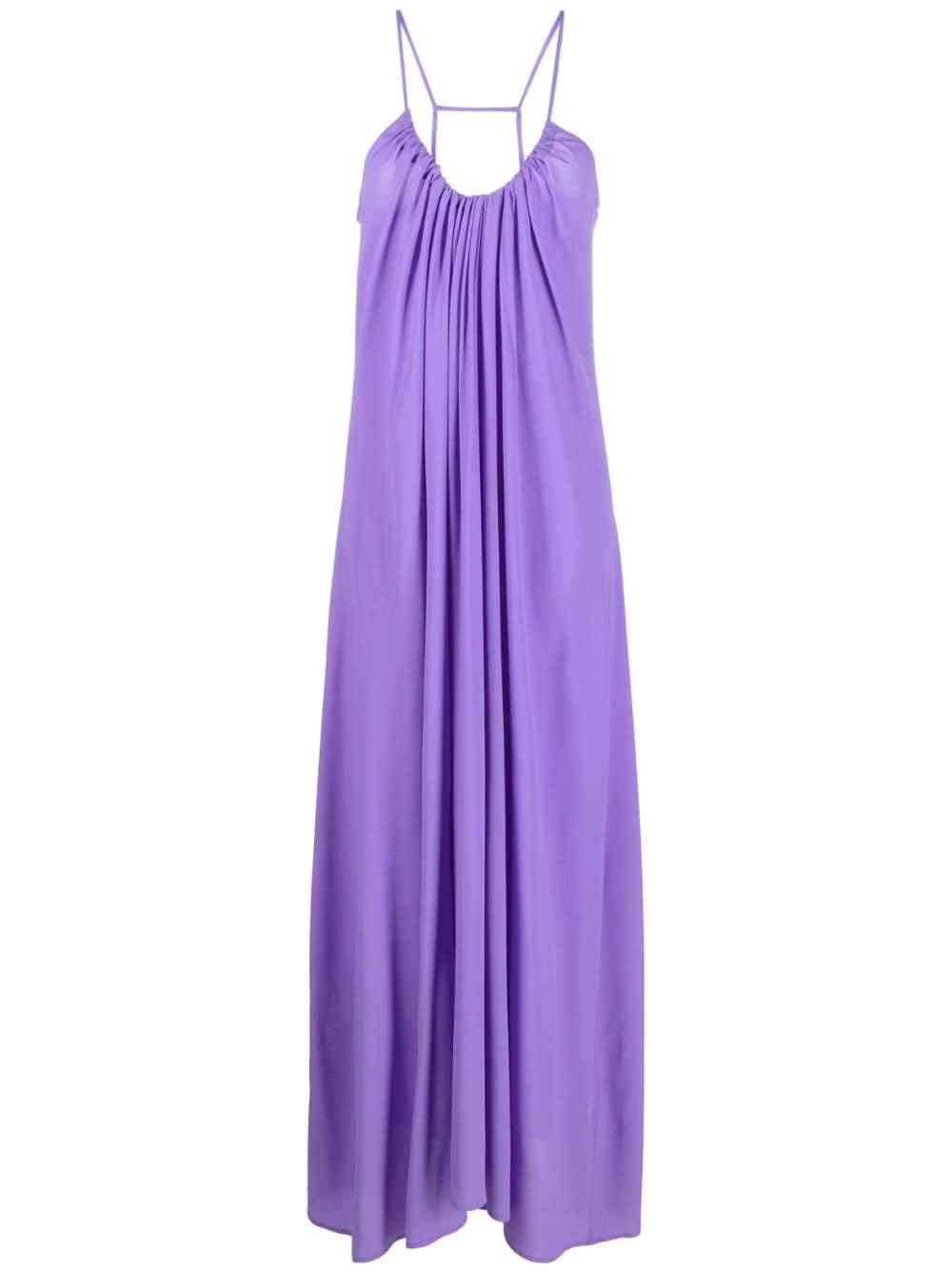 Erika Cavallini Semi Couture Pleated Long Dress in Purple | Lyst