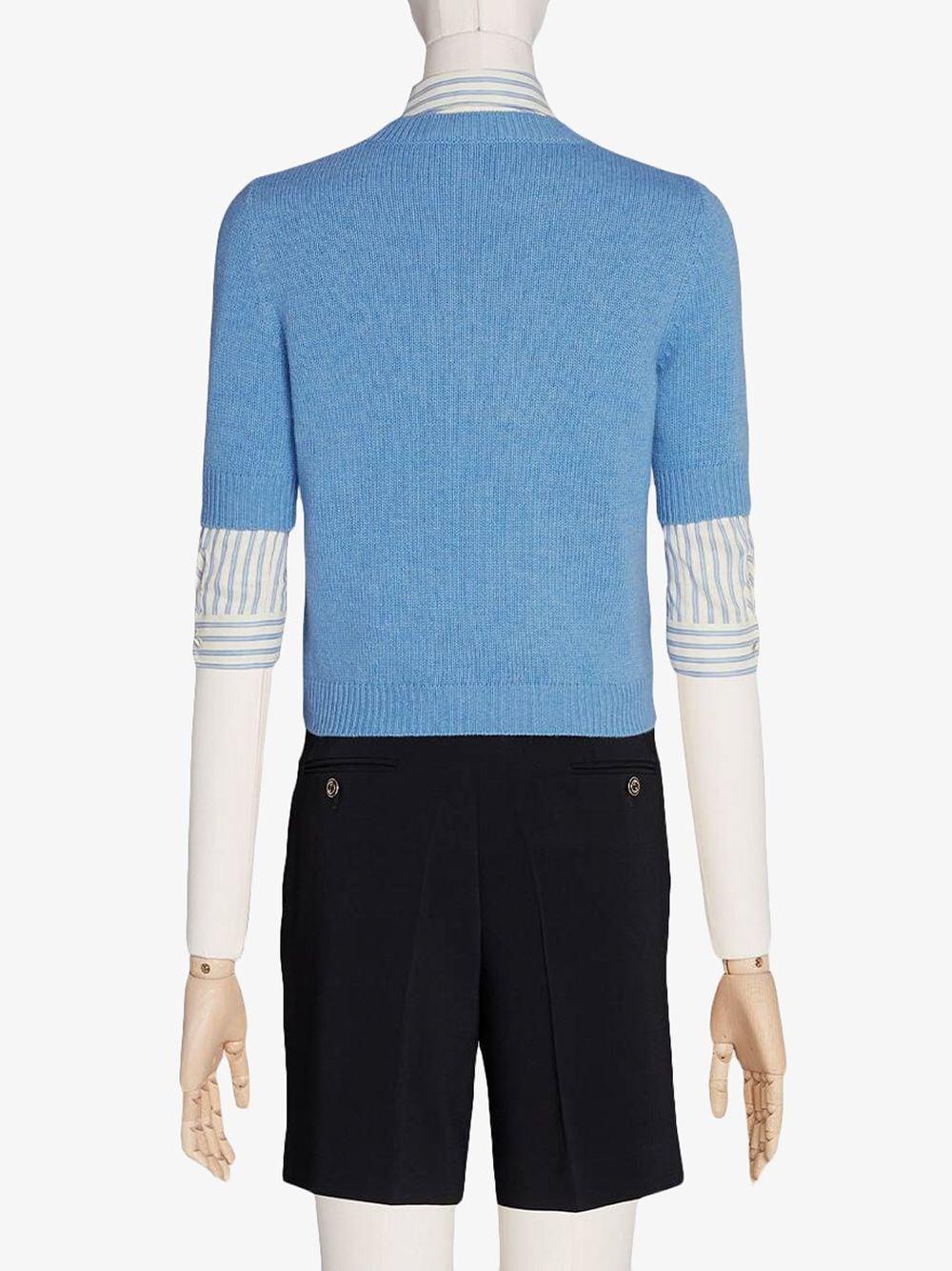 Gucci Beverly Hills Cherries Intarsia-knit Top in Blue | Lyst