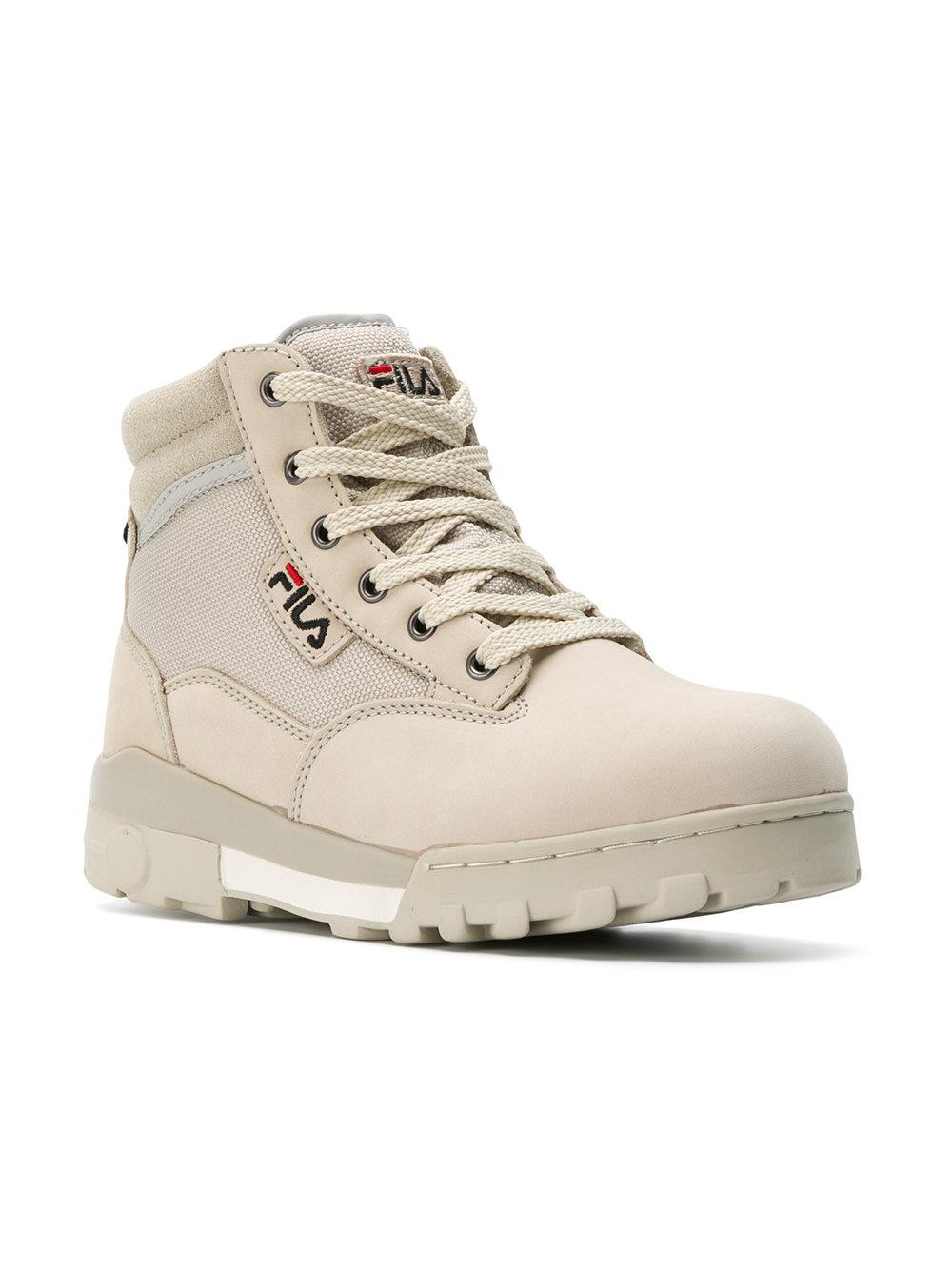 Fila Leather Grunge Mid Boots in Natural -