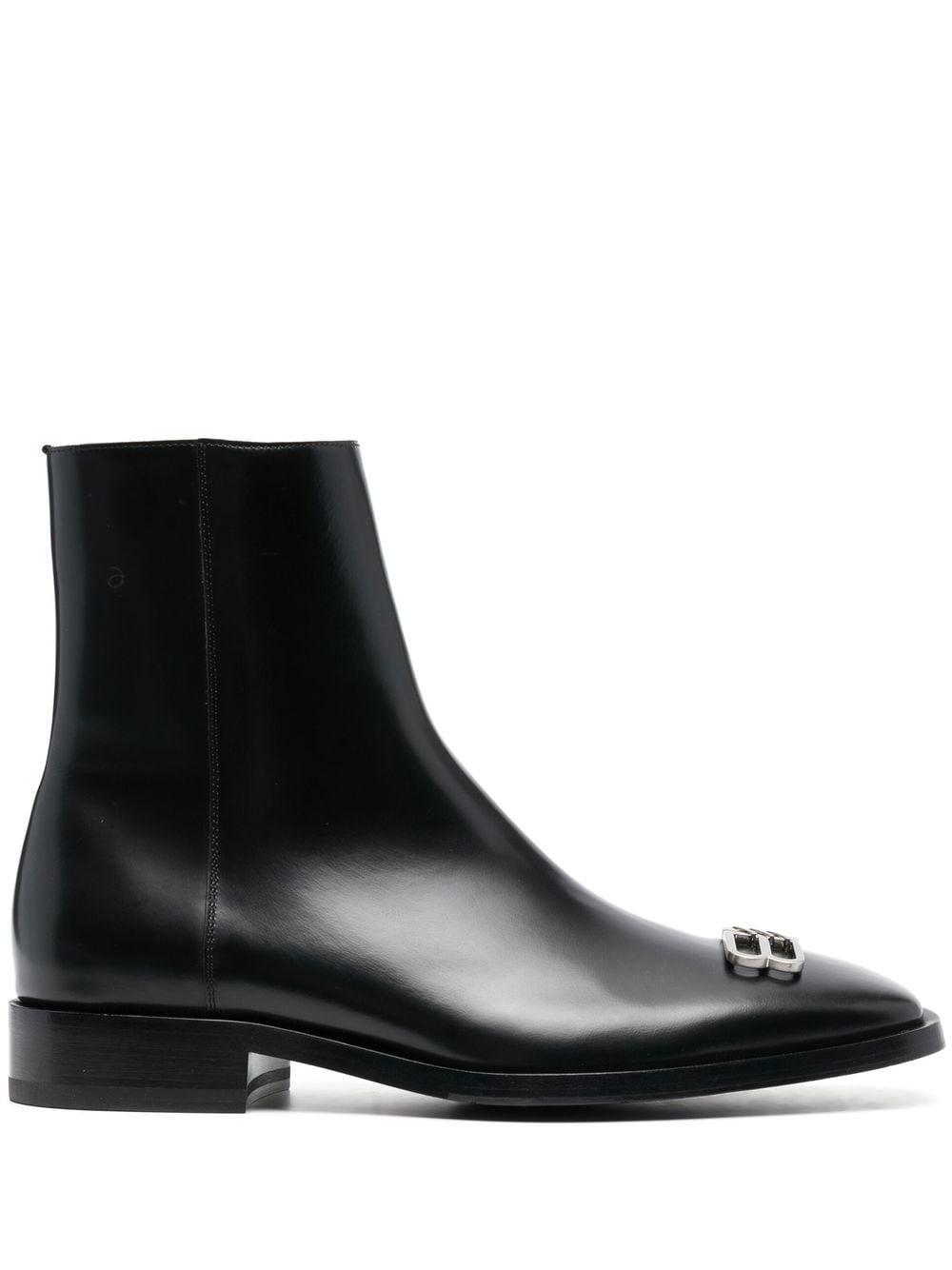 Balenciaga Rim Bb Icon Leather Ankle Boots in Black for Men | Lyst