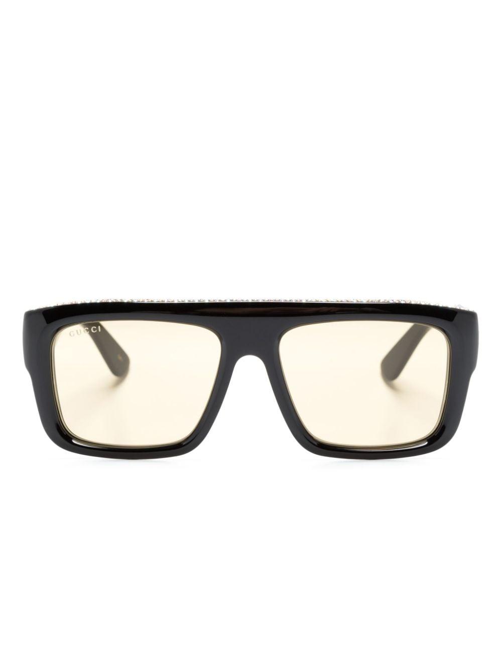 gucci black crystal sunglasses