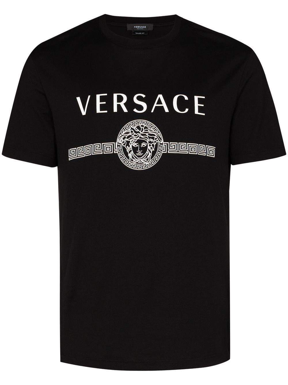 Versace Medusa Logo Print T-shirt in Black for Men - Lyst