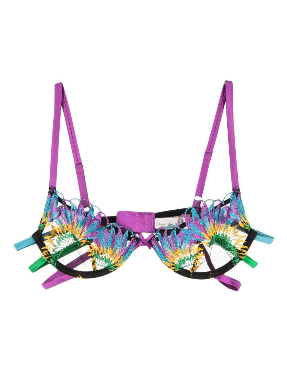 Fleur Du Mal Rose And Vine Embroidered Sheer Thong - Farfetch