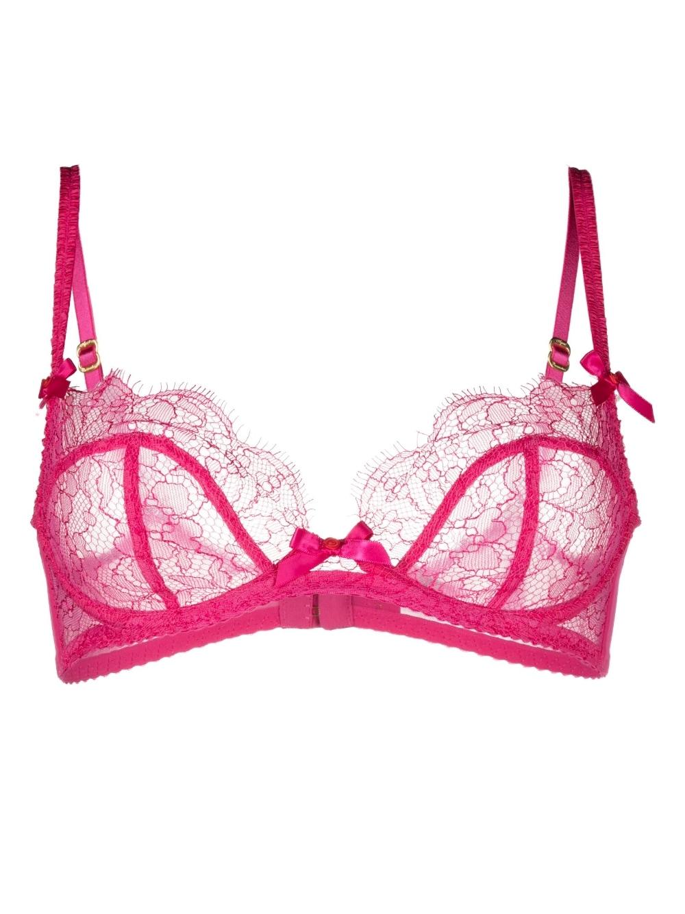Agent Provocateur Lorna Lace Plunge Underwired Bra in Pink | Lyst