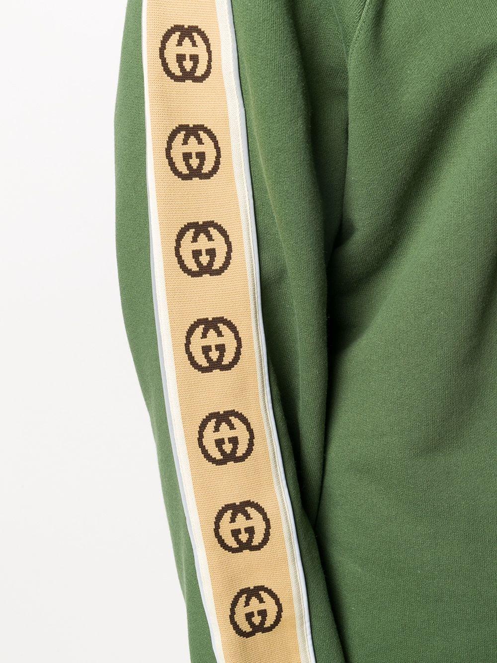 Gucci Logo Cotton Jersey Cropped Hoodie In Sunlight/green/mul