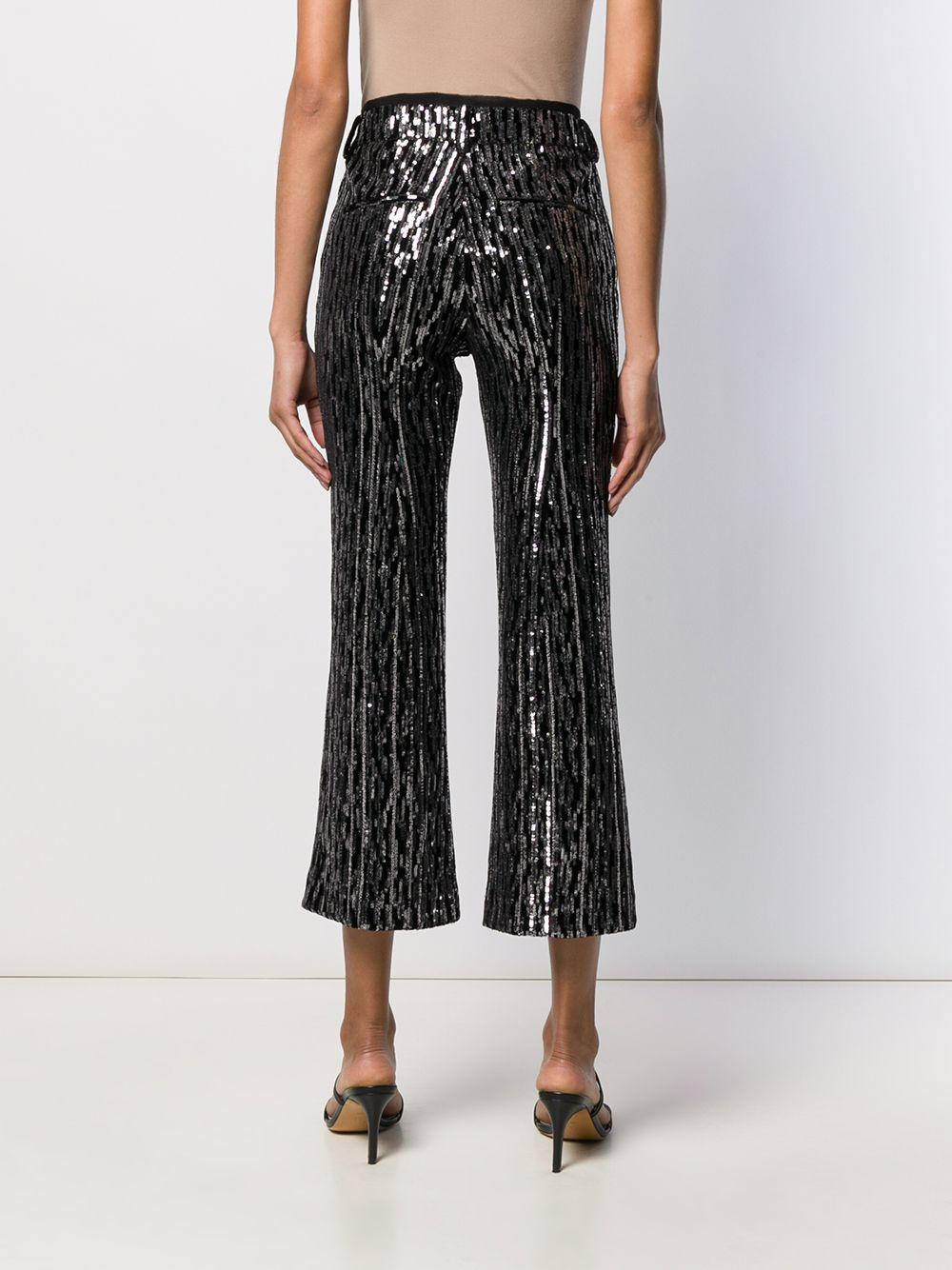 Zadig & Voltaire Velvet Polis Sequin Cropped Flared Trousers in Black ...
