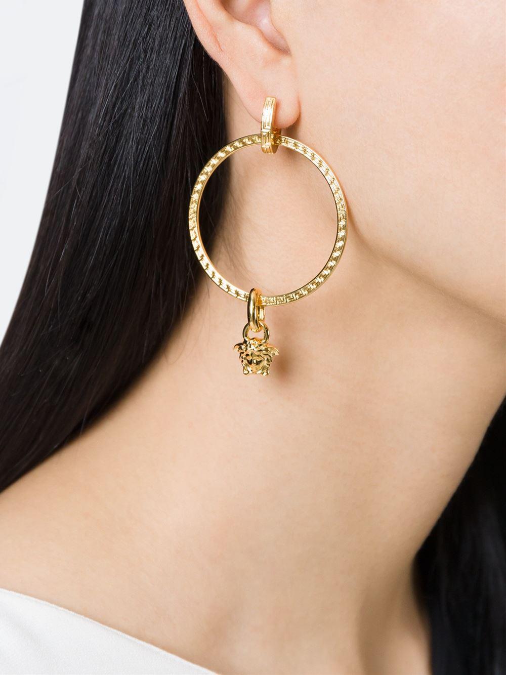 Versace medusa shop hoop earrings