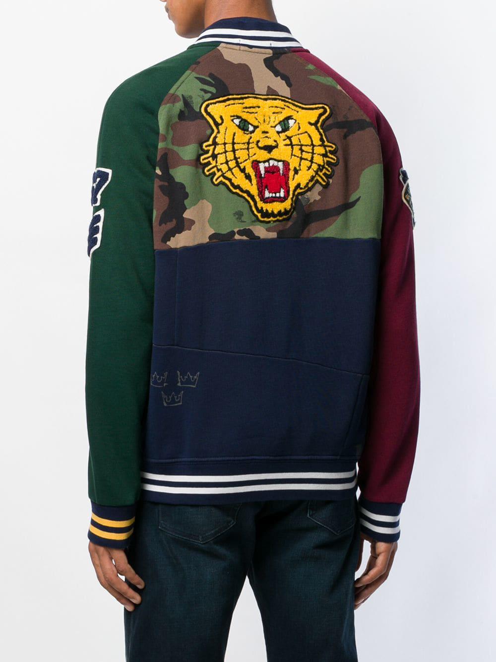 polo ralph lauren patchwork baseball jacket