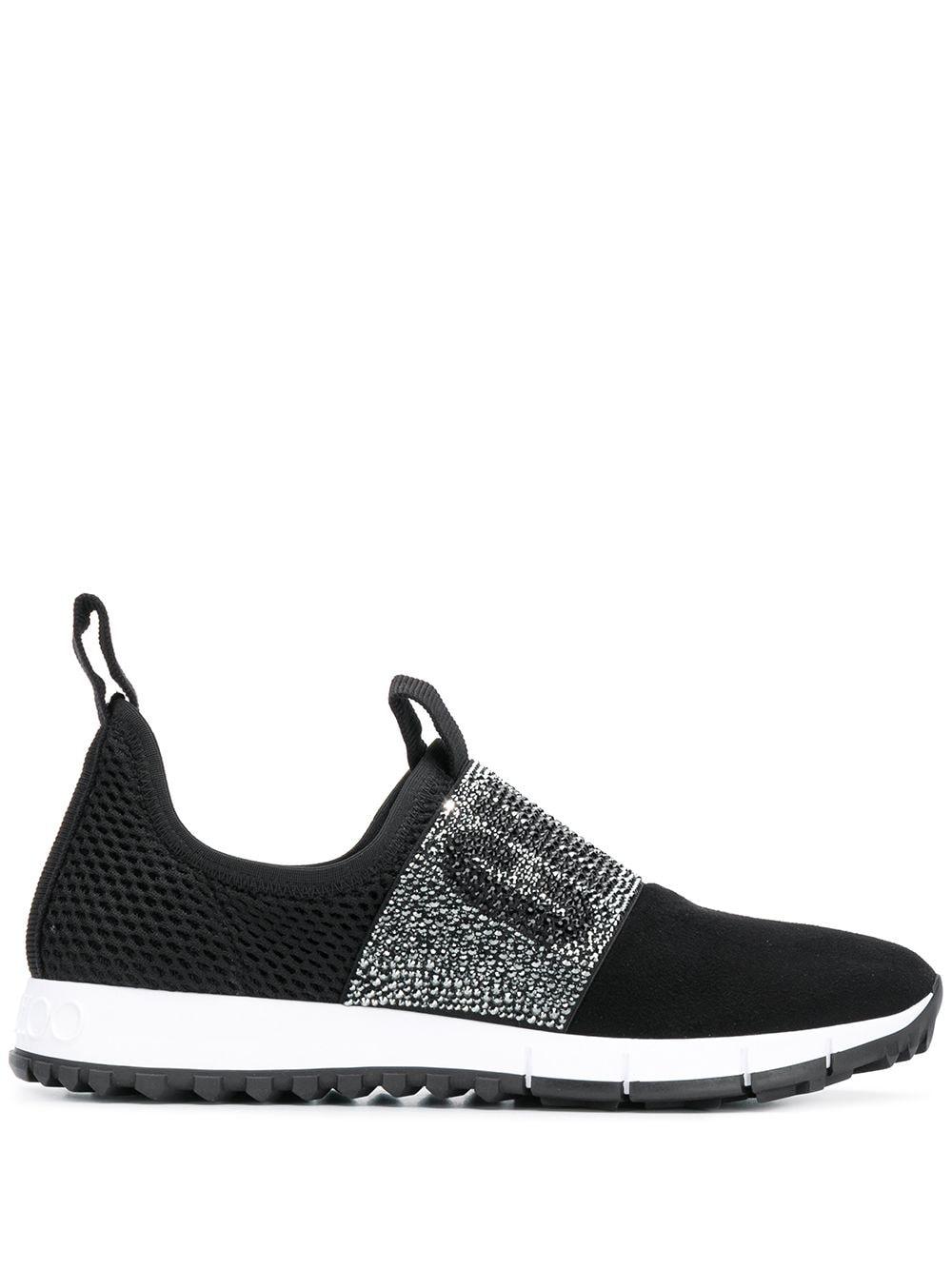 jimmy choo black trainers womens