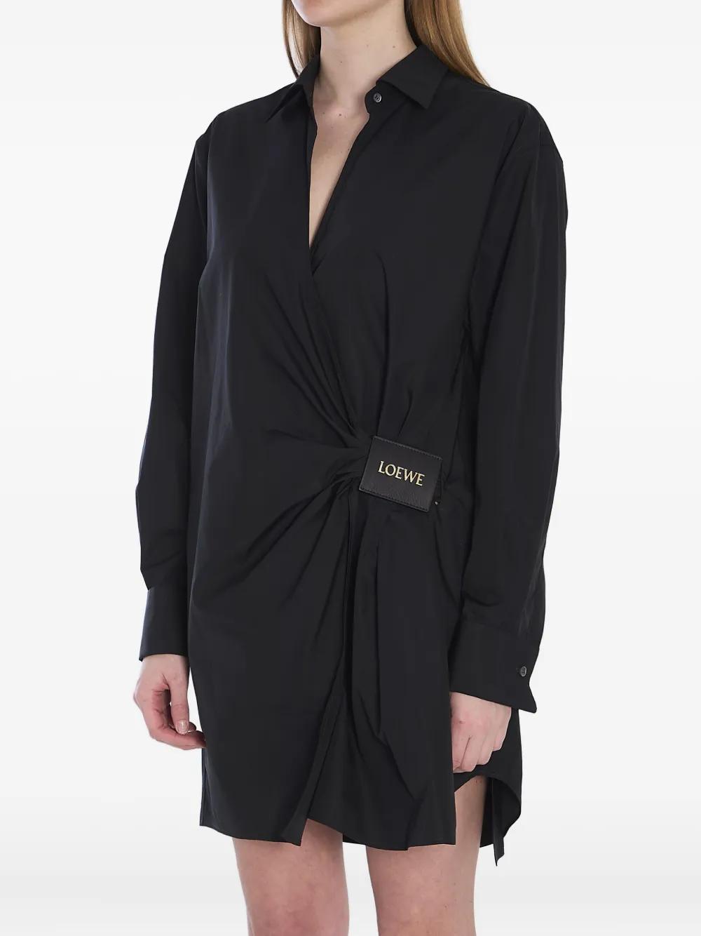 【関税&送料込】Loewe Abito Chemisier In Cotone Abito chemisier in cotone in Nero - Loewe | Mytheresa