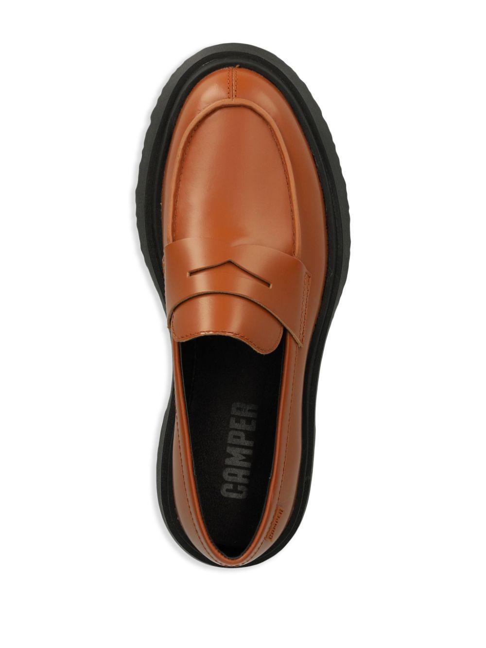 Camper レディース ブラウン Leather Loafers フラットシューズ