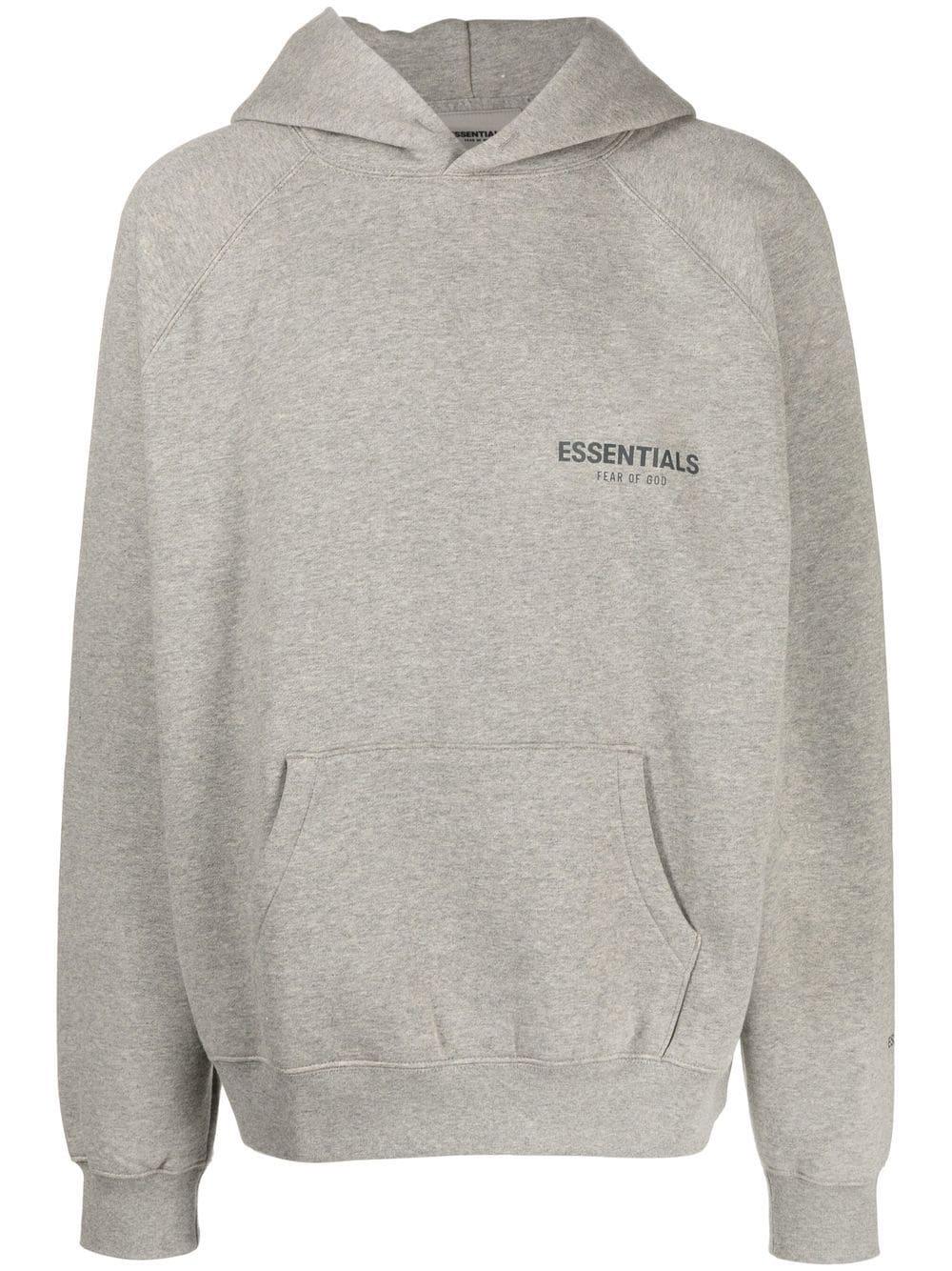 Fear of God ESSENTIALS Chest Logo-print Detail Hoodie in Grey for Men