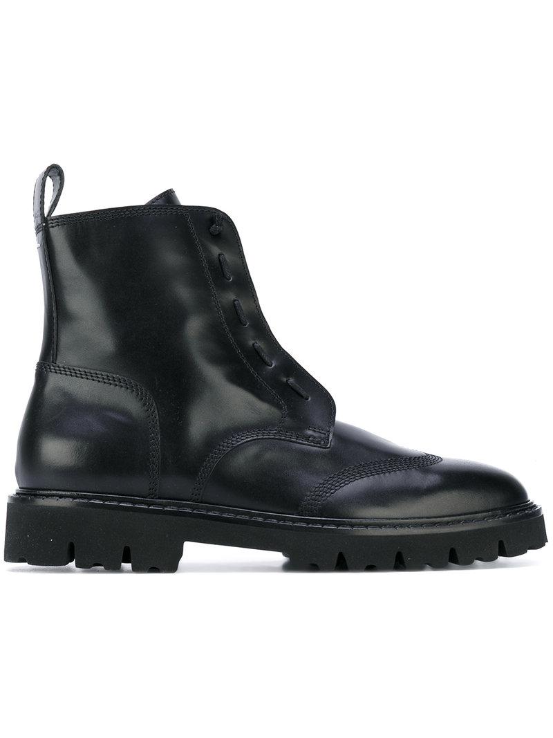 Lyst - Maison Margiela Classic Lace-up Boots in Black for Men