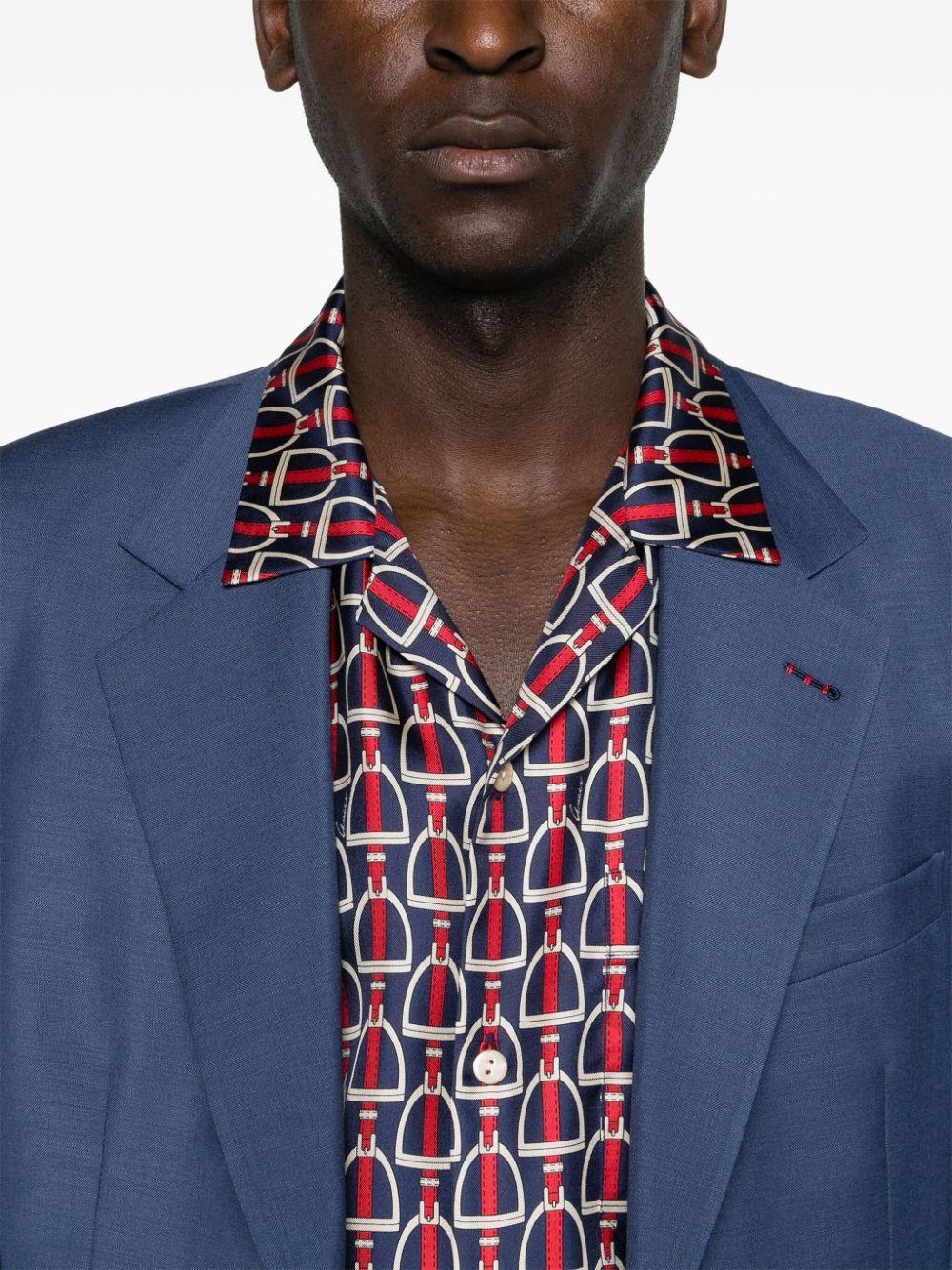 Chemise En Soie A Imprime Mors Gucci pour homme en coloris Rouge Lyst