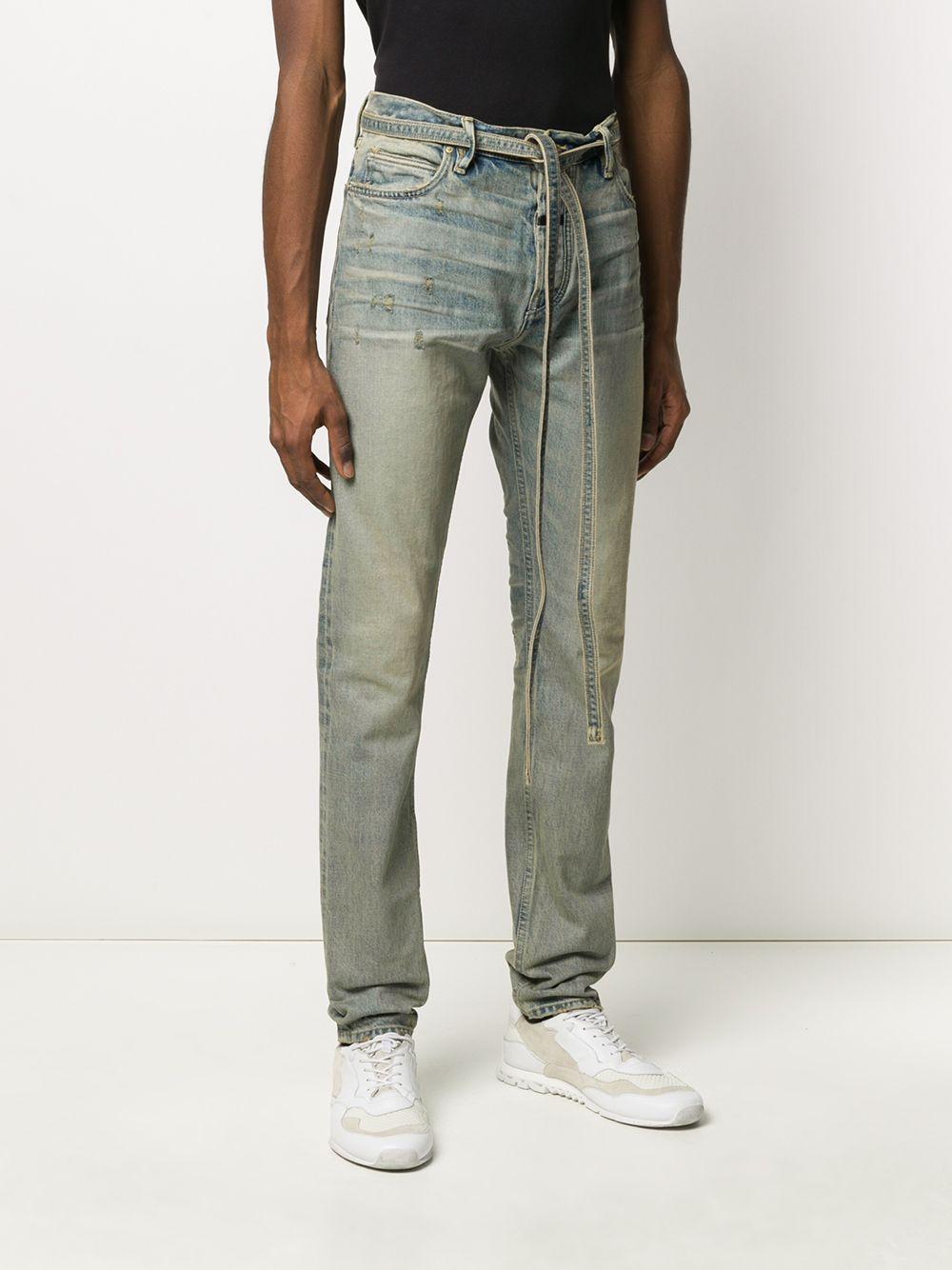 Fear Of God Stonewashed Straight-leg Strings Jeans in Blue for Men | Lyst