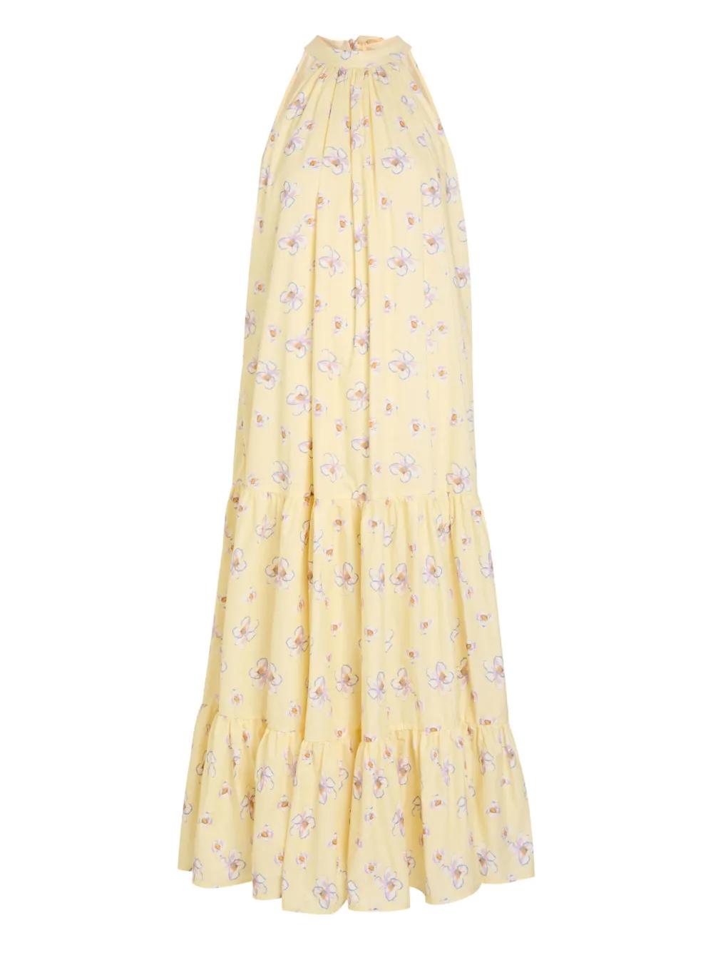 Sister Jane Lake Breeze Floral Midi Dress in Metallic | Lyst