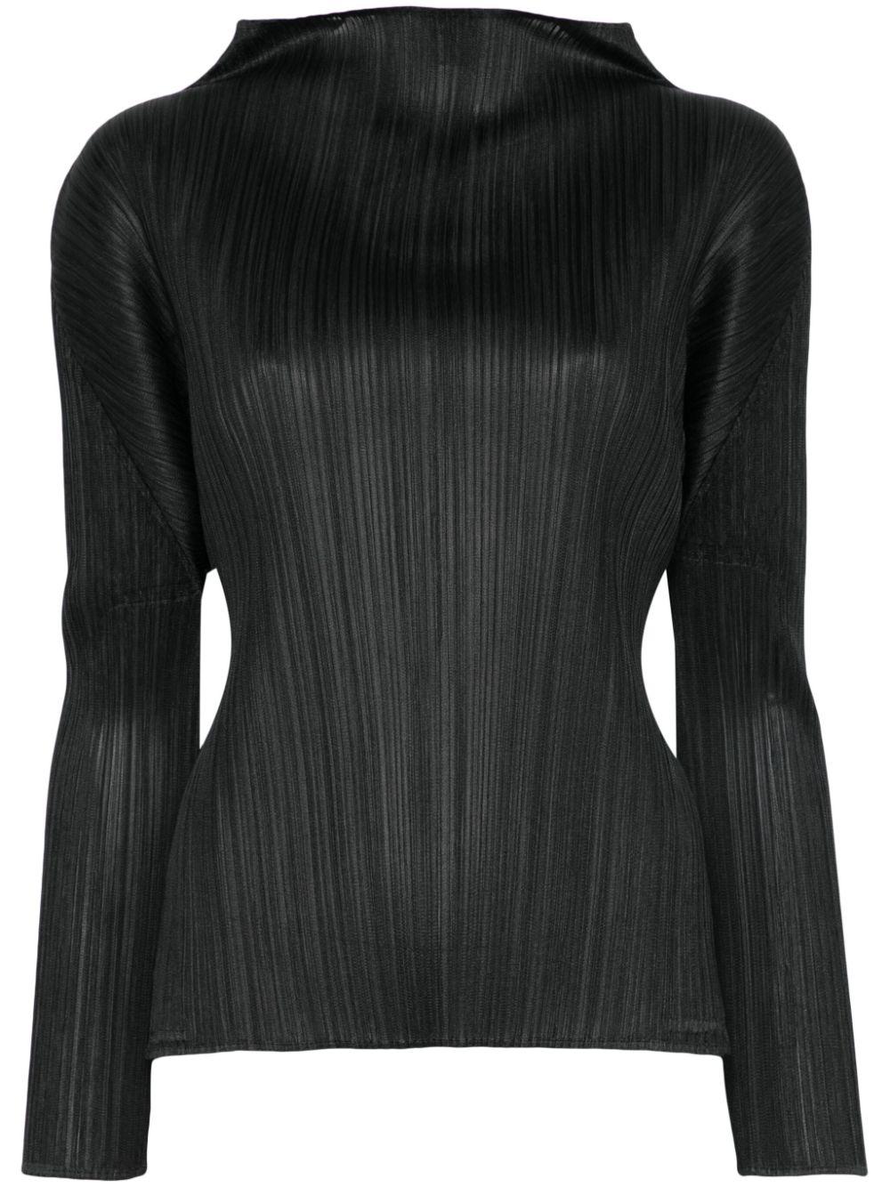 PLEATS PLEASE ISSEY MIYAKE ブラックトップス　3 PLEATS PLEASE Issey Miyake - Pleated Top in Black