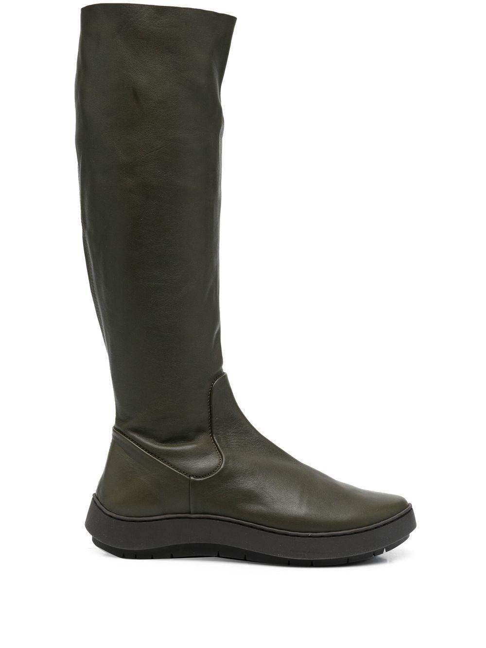 Trippen Leather Whistle Knee-length Boots in Green | Lyst