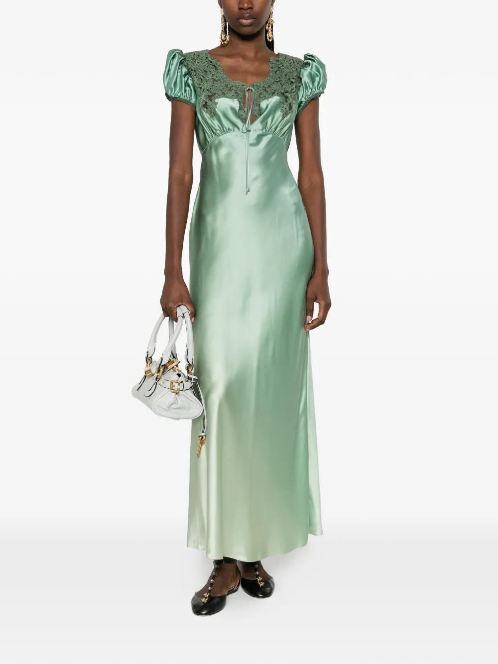 Chlo Lace-Insert Maxi Dress in Green | Lyst Chlo Lace-Insert Maxi Dress in Green | Lyst