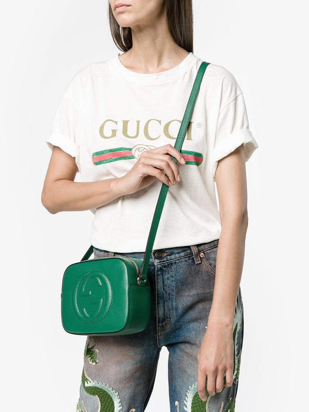 Gucci Leather Gg Soho Crossbody Bag in Green - Lyst