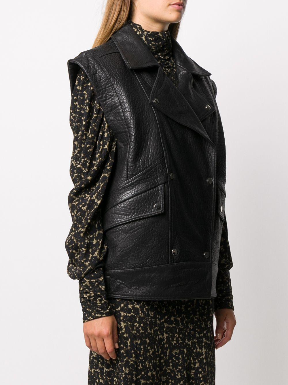 Ba Sh Leather Soul Press Stud Gilet In Black Lyst