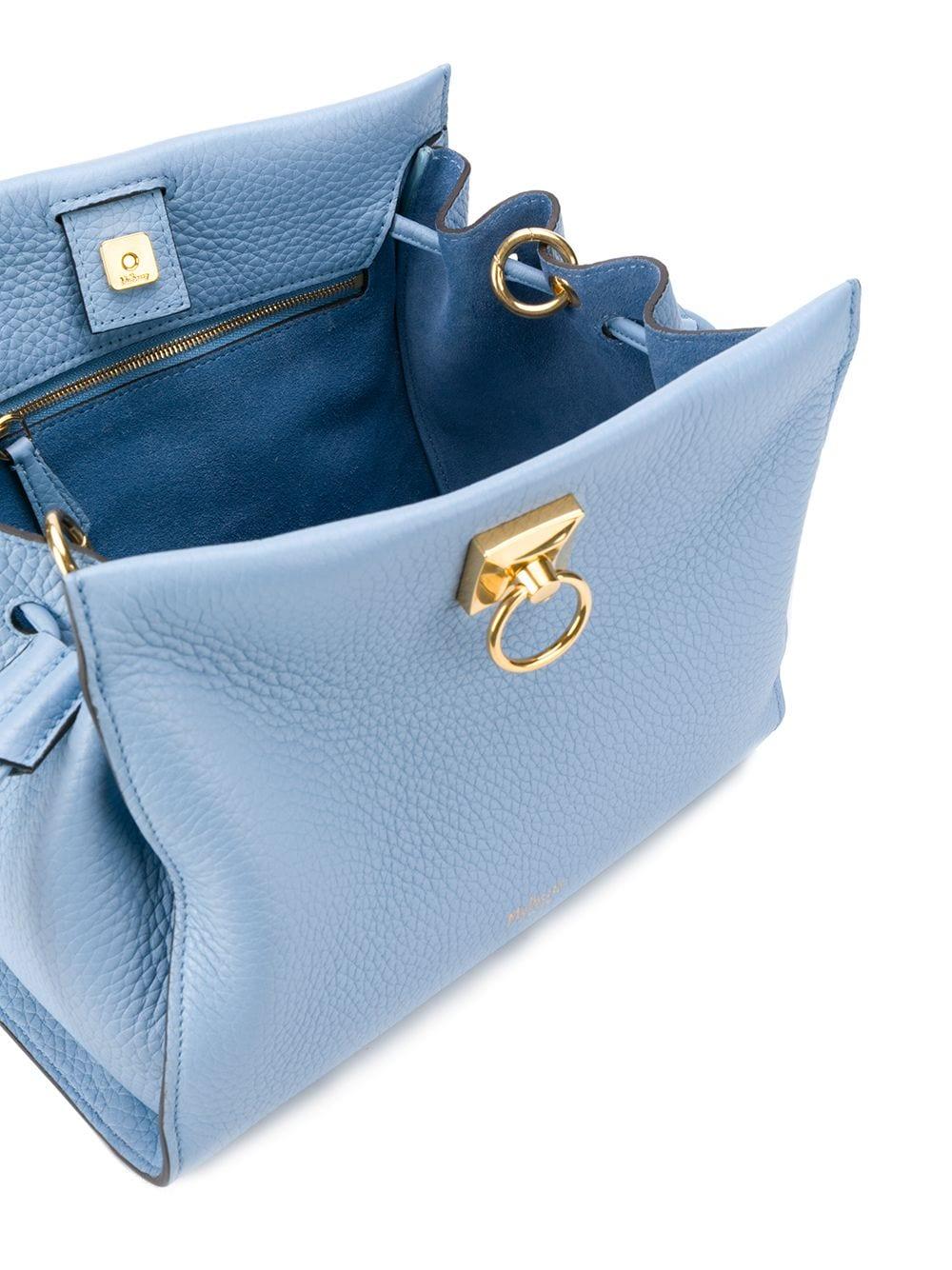 Mulberry Leather Small Iris Heavy Grain Tote Bag in Blue - Lyst
