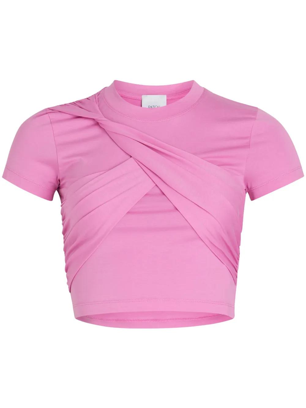 PATOU ロゴ入り ピンク Tシャツ Patou | オーガニックコットン パトゥ Tシャツ