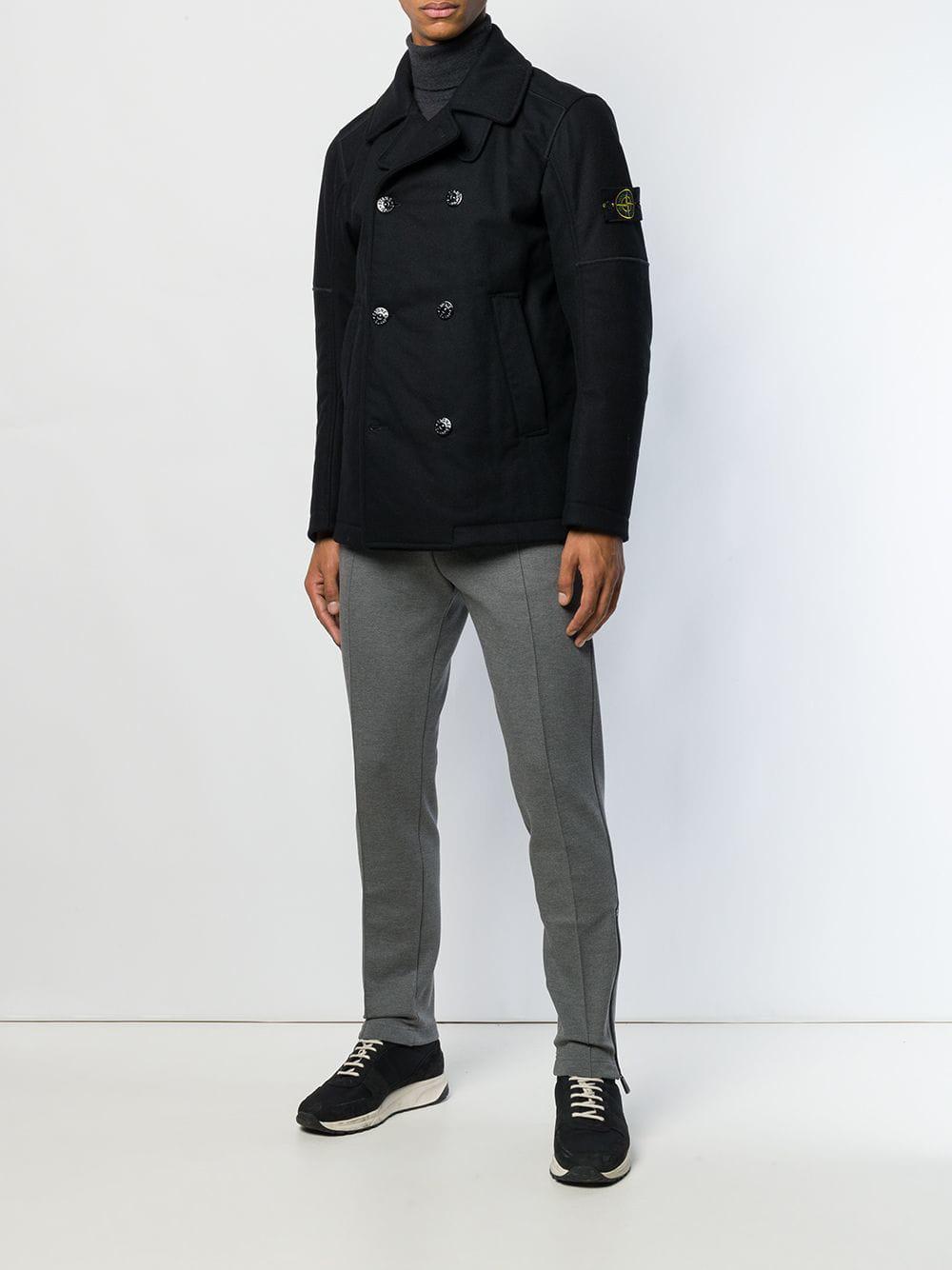 stone island double breasted jacket