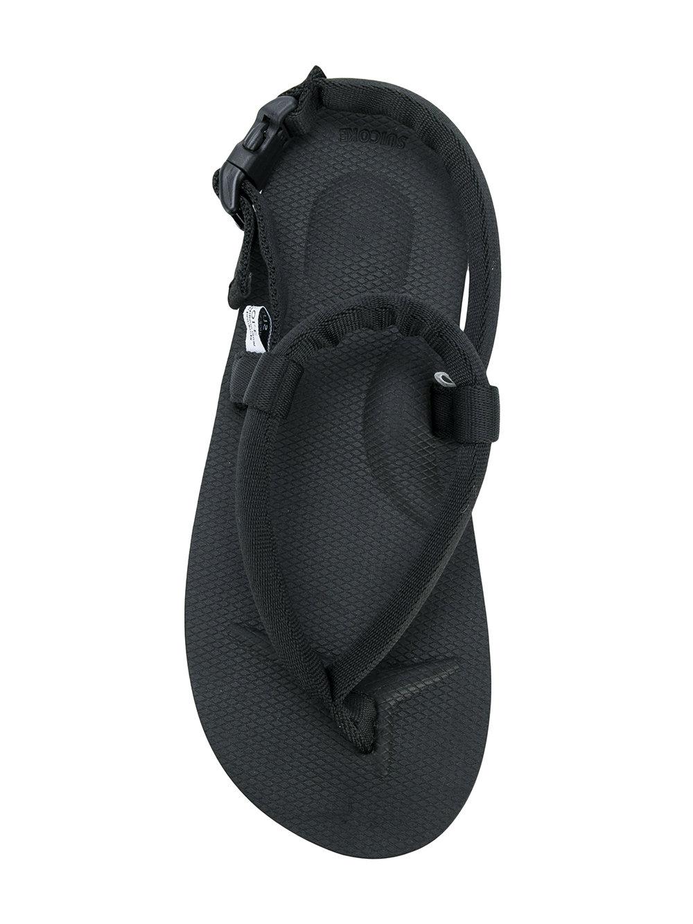 Suicoke Rubber Sling Back Strap Flip-flops in Black for Men - Lyst