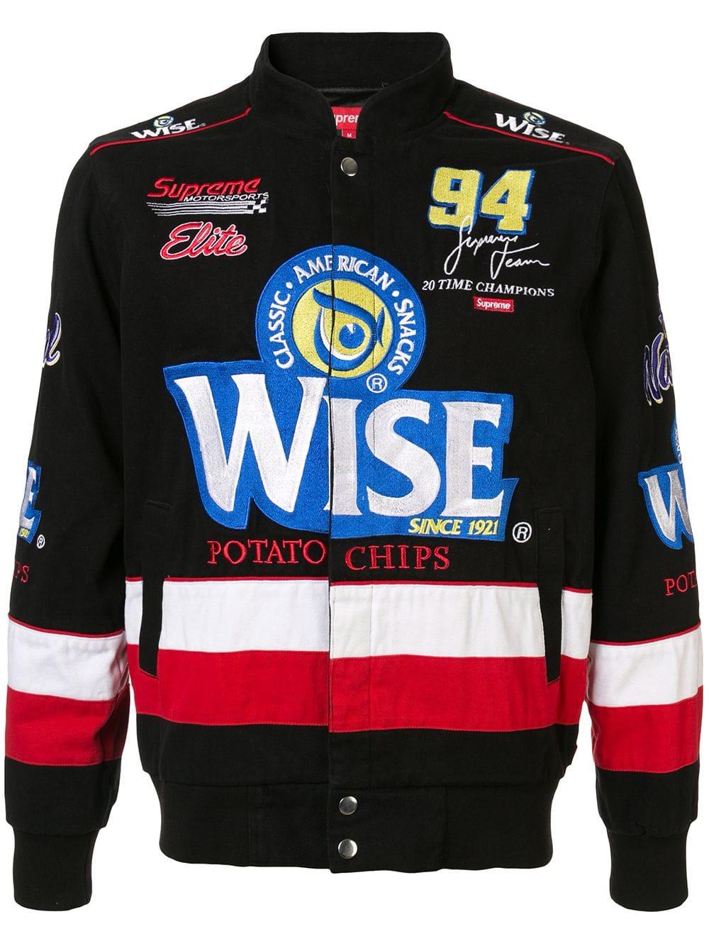 Supreme Cotton Wise Racing Jacket in Black for Men | Lyst