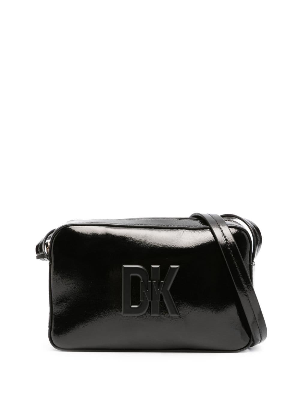 DKNY Logoplaque Leather Crossbody Bag in Black Lyst