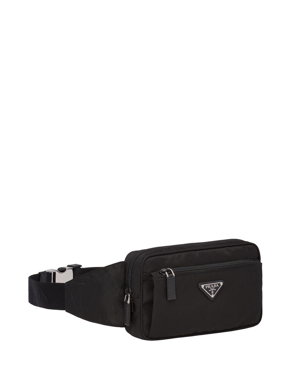 Prada Synthetic Logo Belt Bag in Black for Men - Lyst
