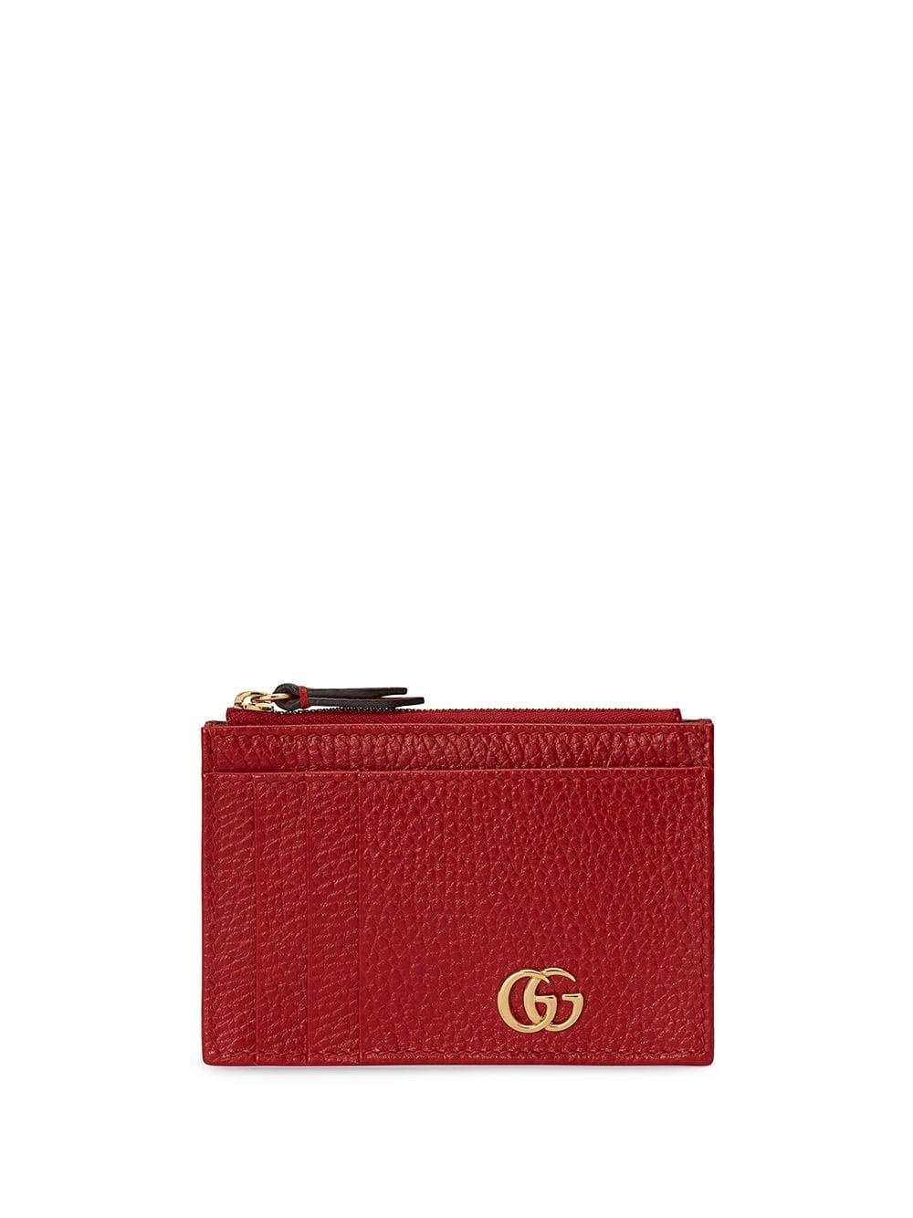 Isaac svømme licens Gucci GG Marmont Card Holder in Red - Lyst