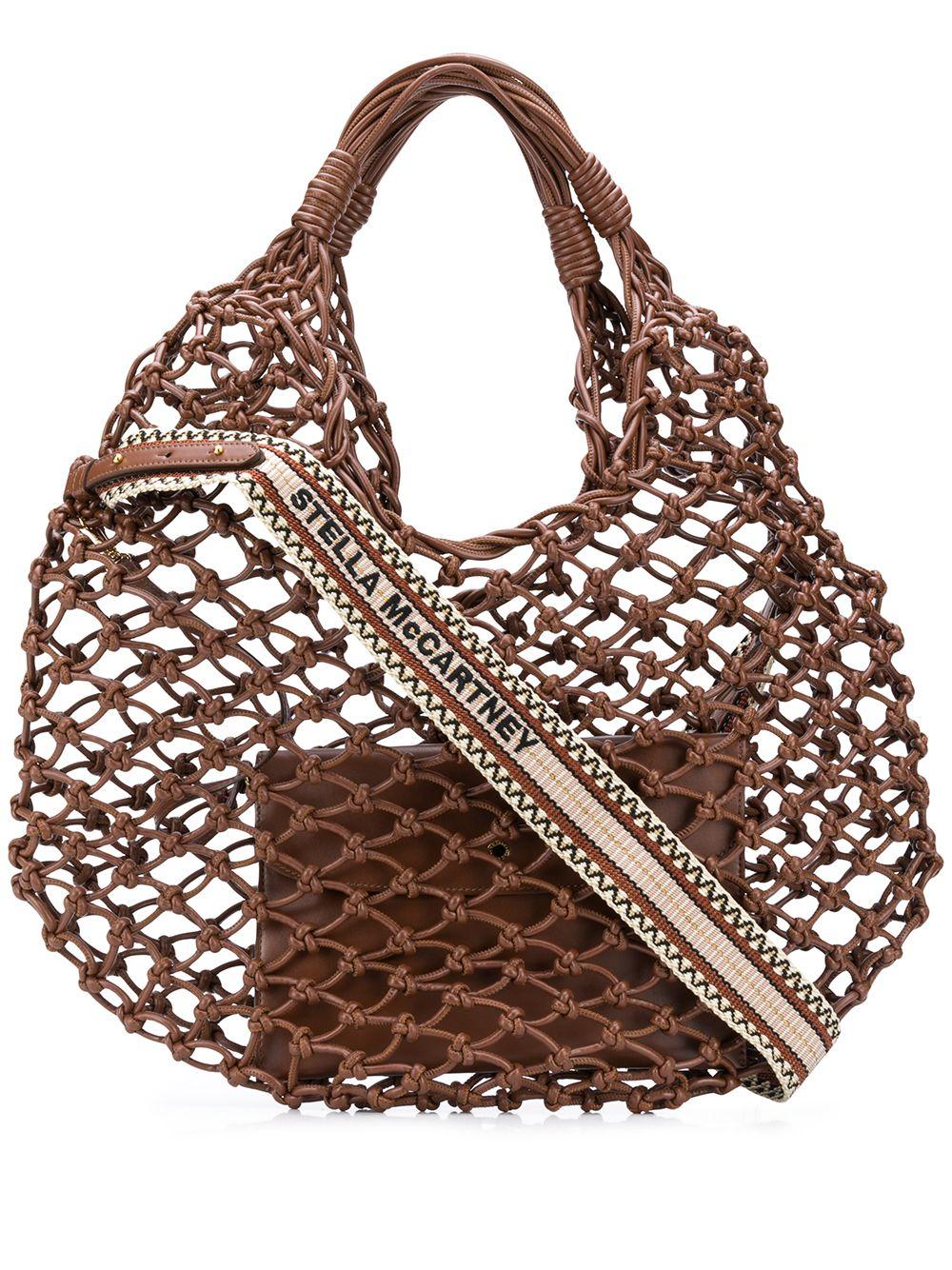 Stella McCartney Knotted Net Tote Bag in Brown | Lyst