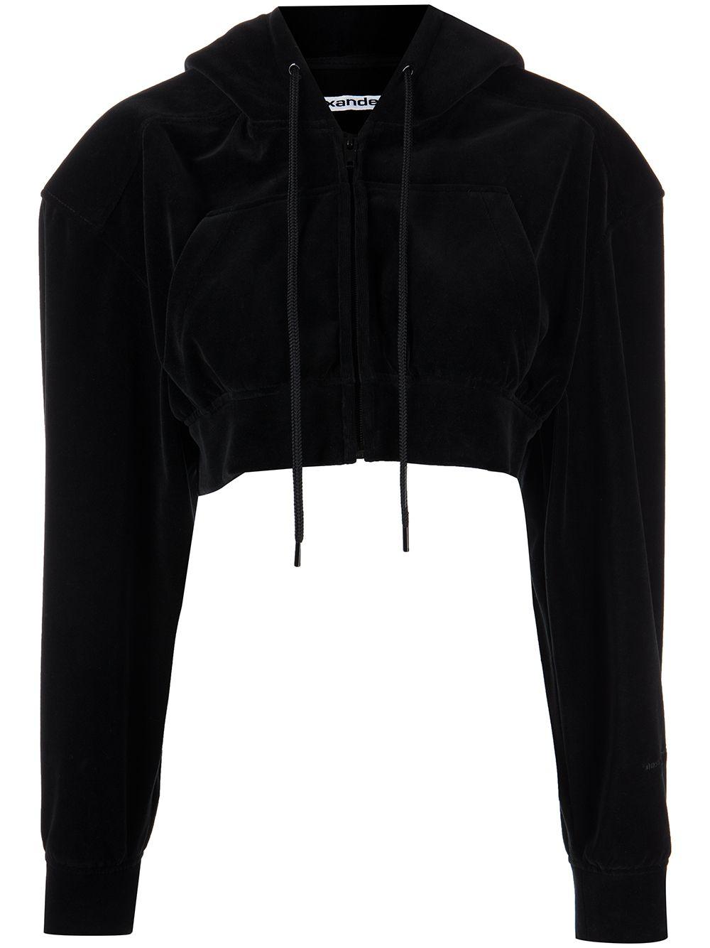 Cropped velour jacket cheap