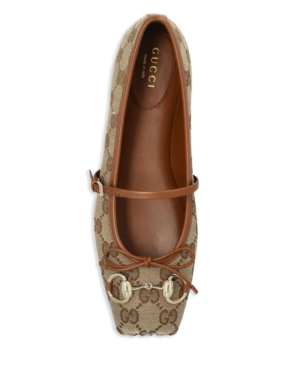 【正規品】極美品 グッチ GUCCI バンブー フラットシューズ 37 1/2 GUCCI ダークブラウン フラットシューズ Gucci 〔グッチ ホースビット