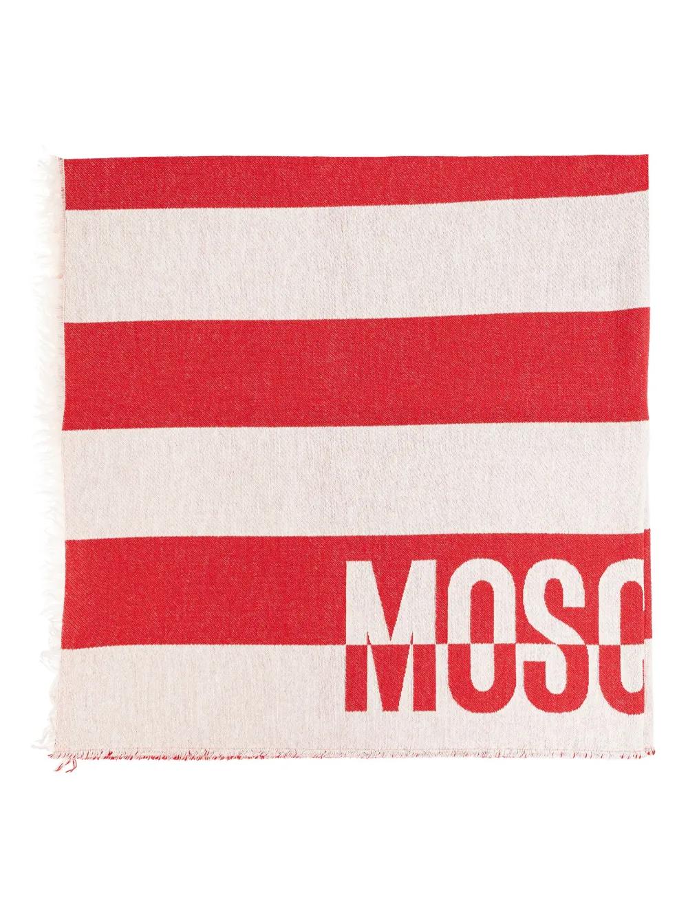 Moschino Striped Logo Beach Towel in Red Lyst UK