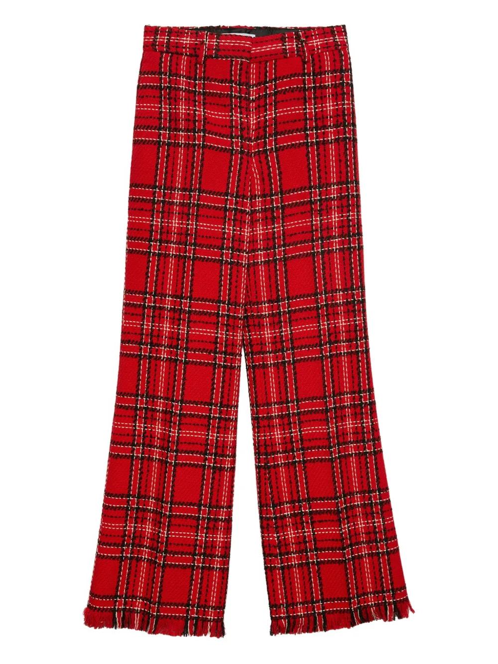 パンツ Msgm Black And Blue Tartan Tweed Flare Pants Tripp Clash Pants [Blue Plaid] – VampireFreaks
