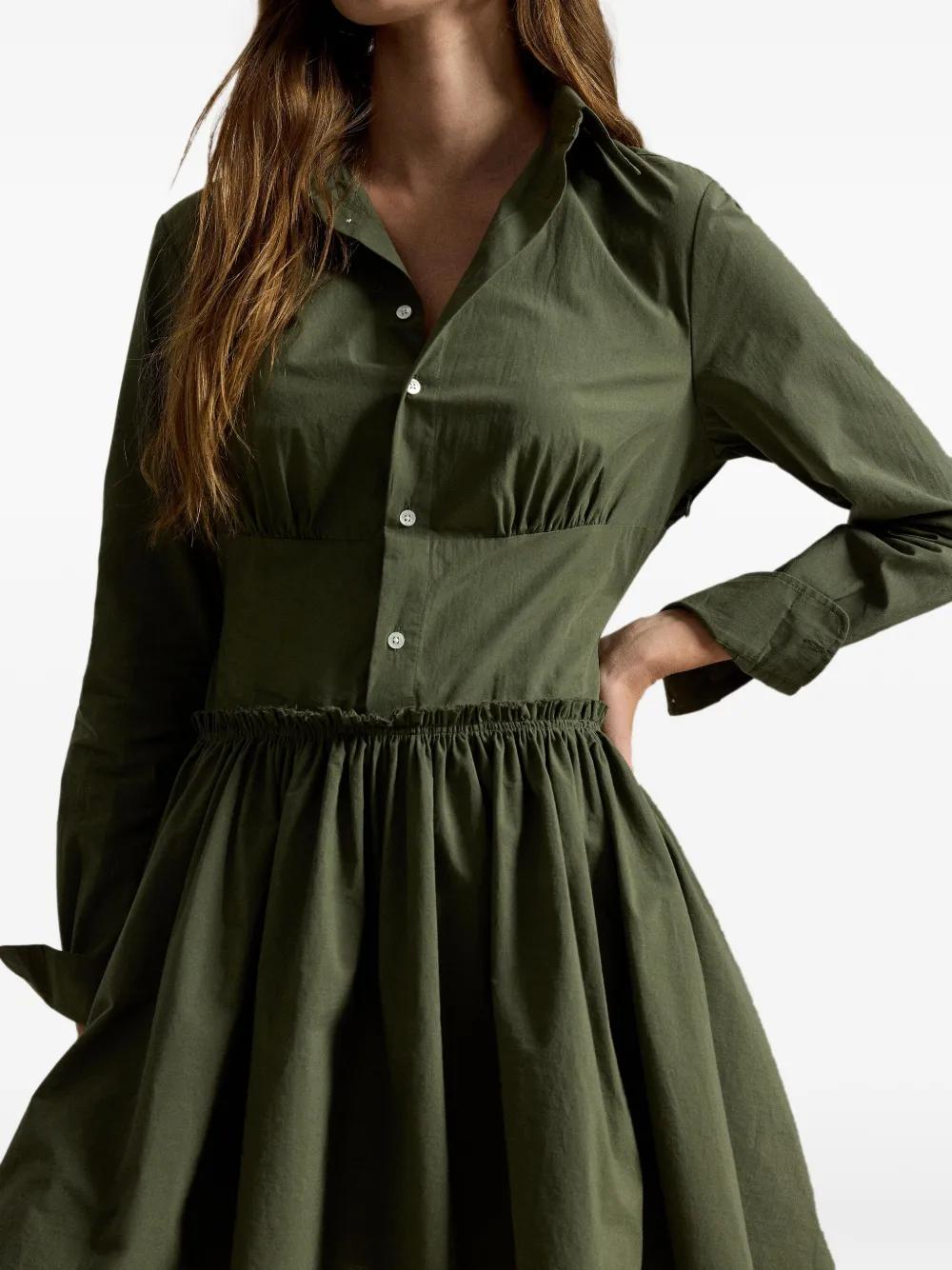ralph lauren green shirt dress Ralph Lauren Women's Cotton-Linen Belted Shirtdress