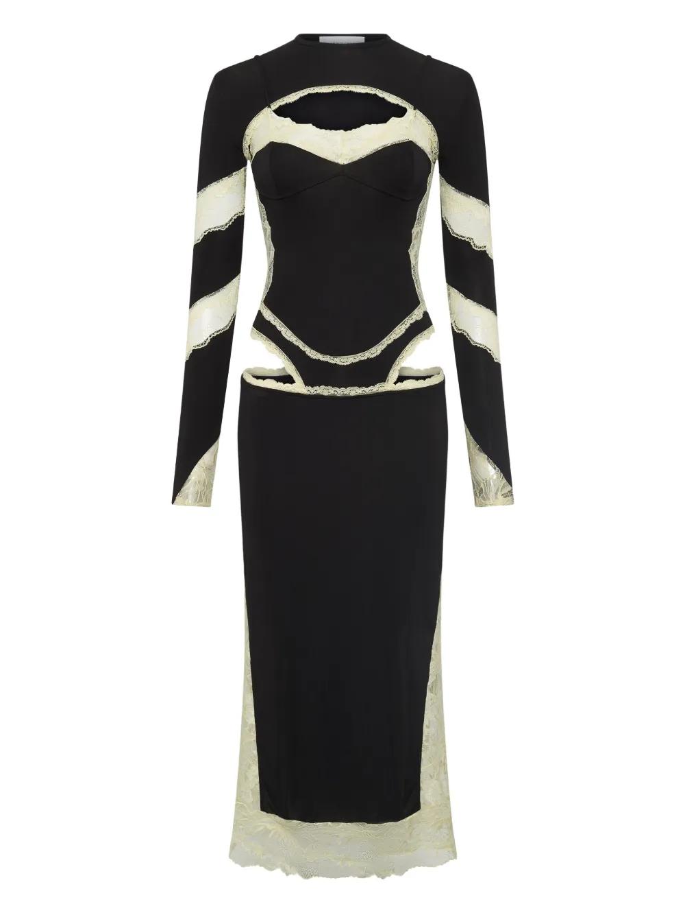 ワンピース Marine Serre Long Dress Statues Marine Serre Draped Statue Jersey Maxi Dress | Brown | FARFETCH