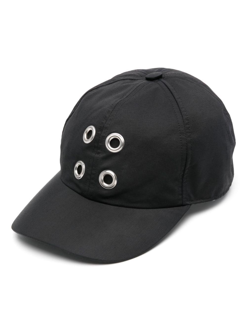 Rick Owens メンズ ブラック メタルアイレット キャップ キャップ