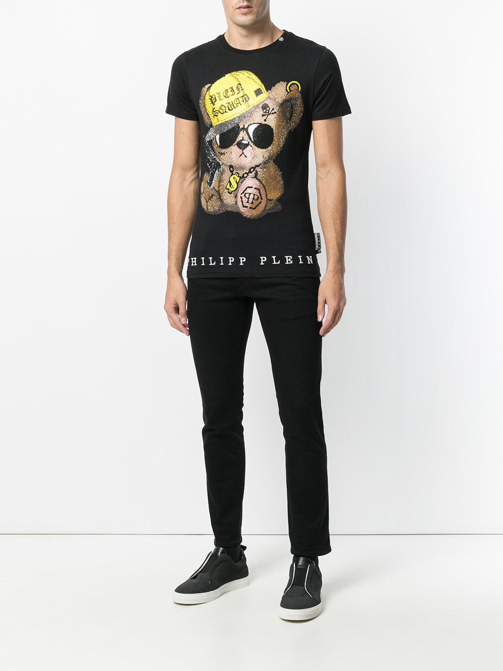 Philipp Plein Teddy Print T-shirt in Black for Men | Lyst