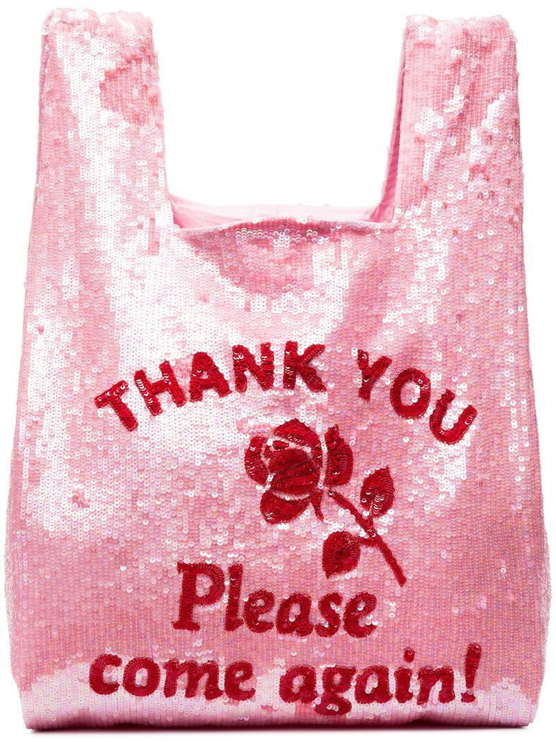 Ashish Thank You Please Come Again Tote Bag in Pink | Lyst